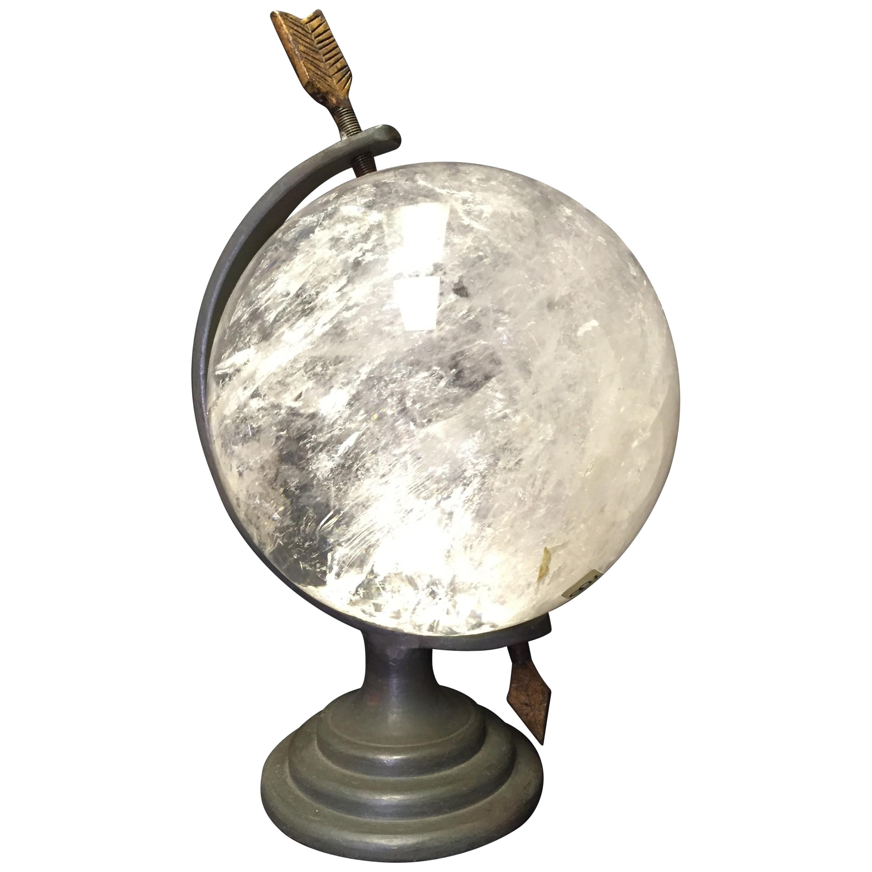 Modern Style Rock Crystal Bronze Globe