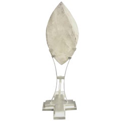 Vintage Modern Style Rock Crystal Flame Sculpture