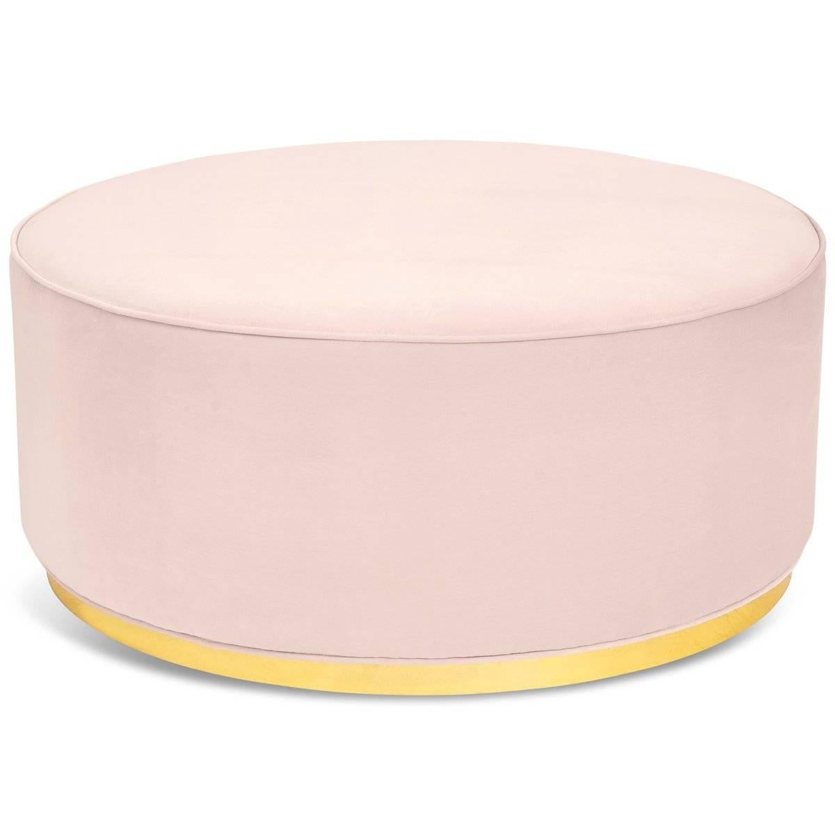 velvet ottoman round