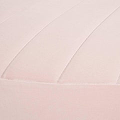 Modern Style Round Sicily Velvet Ottoman with Chrome Feet in Blush Pink