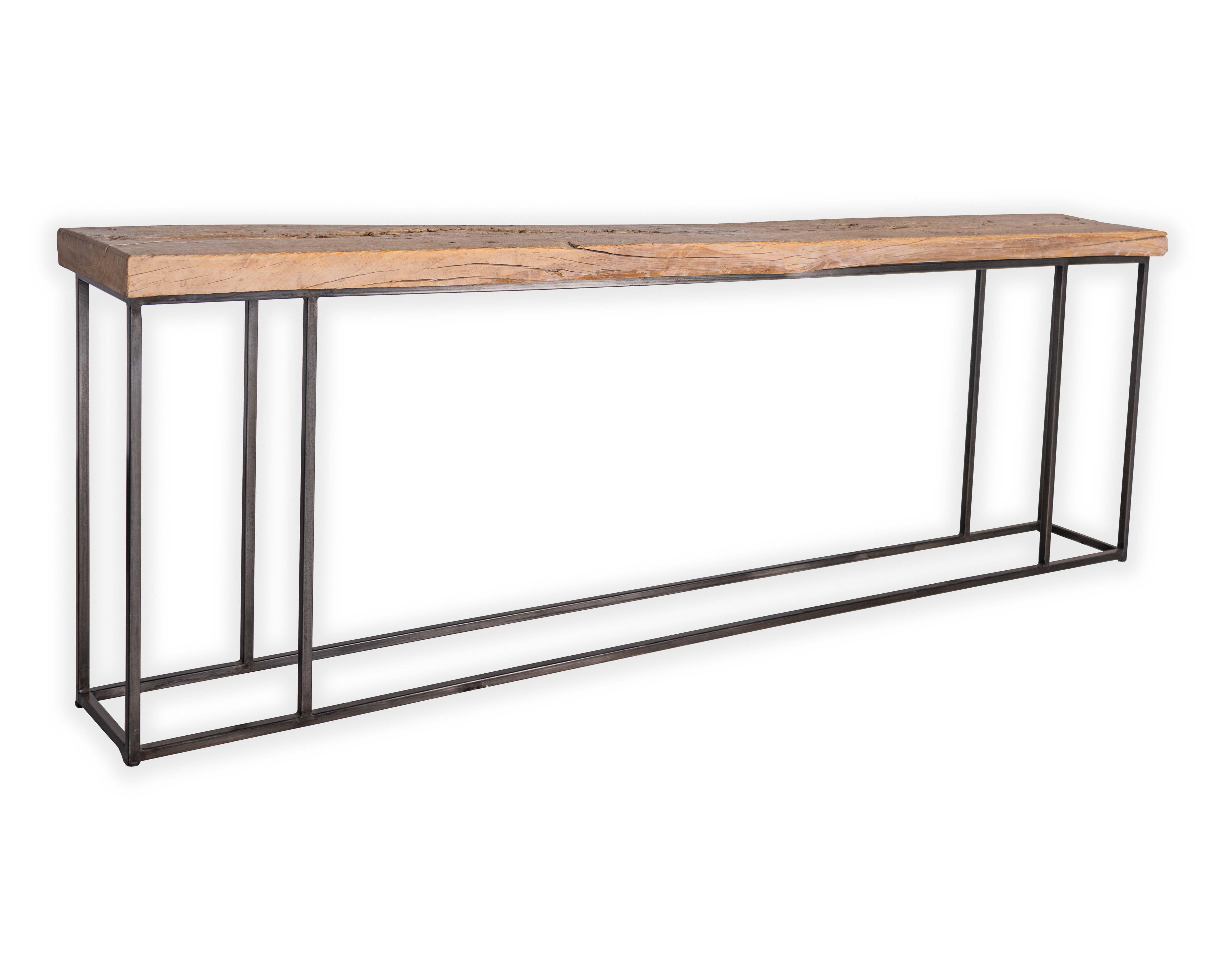 Modern style serving table with reclaimed elm top. 

This piece is a part of Brendan Bass’s one-of-a-kind collection, Le Monde. French for “The World”, the Le Monde collection is made up of rare and hard to find pieces curated by Brendan from estate
