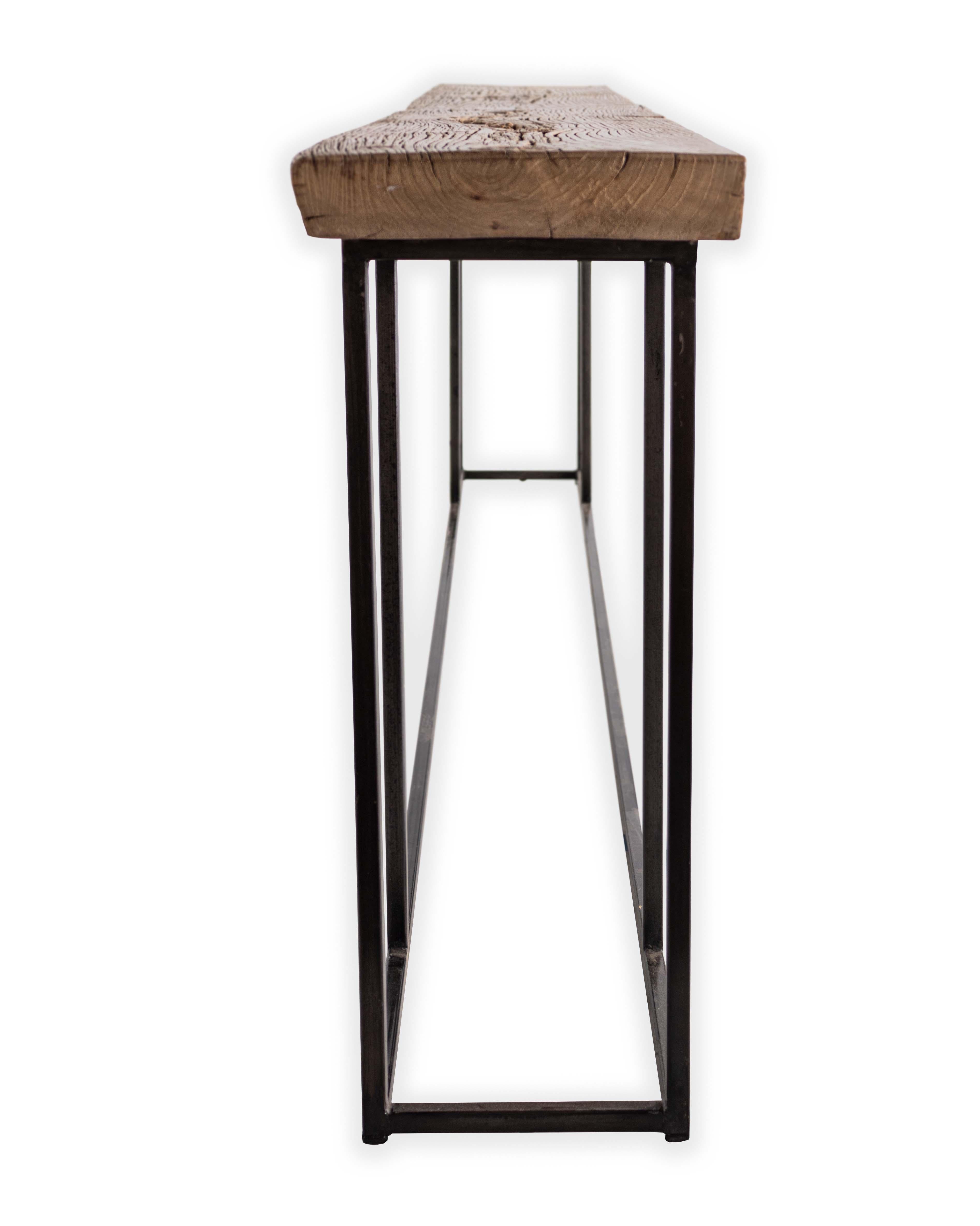 Unknown Modern Style Serving Table with Reclaimed Elm Top
