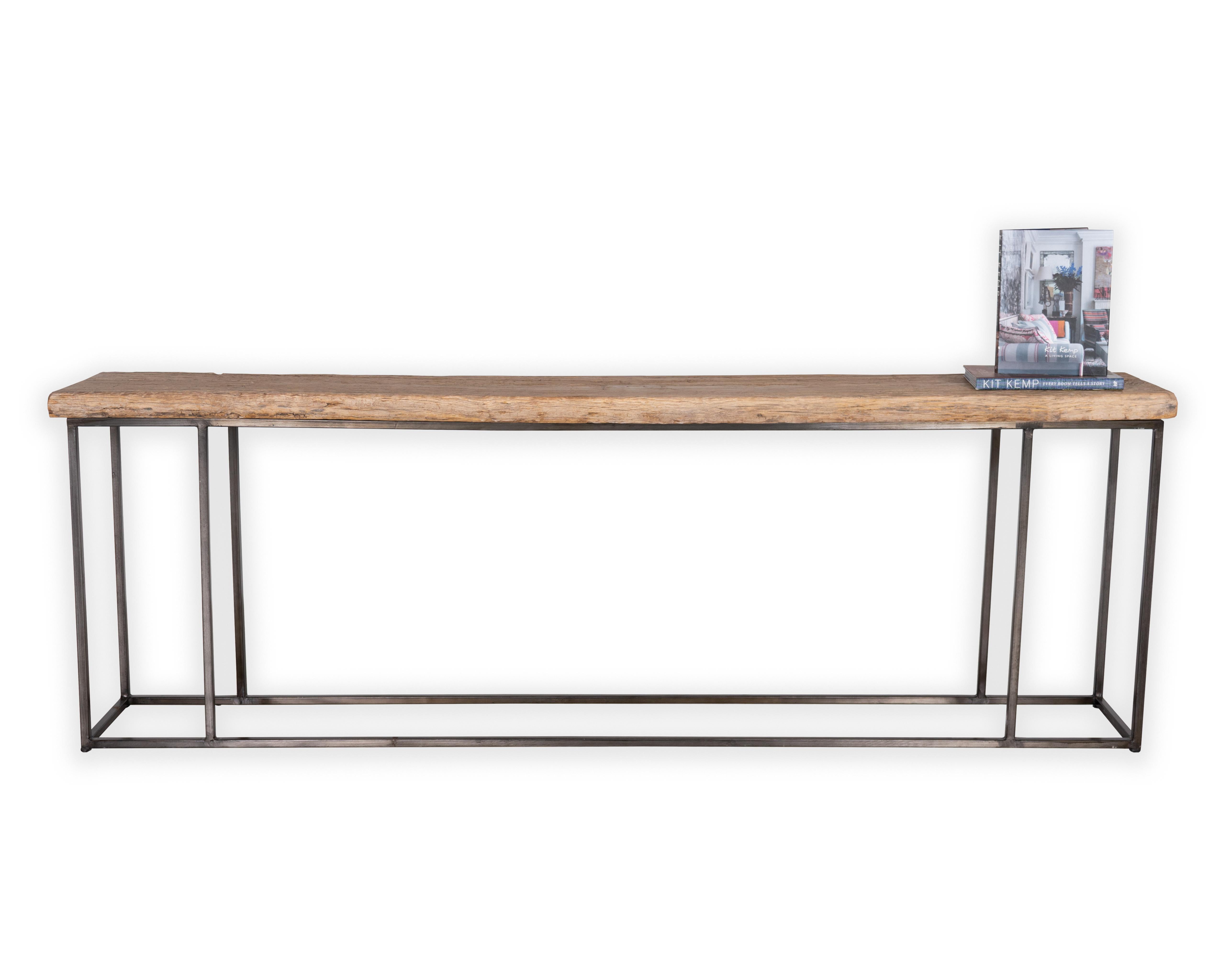Modern Style Serving Table with Reclaimed Elm Top 1