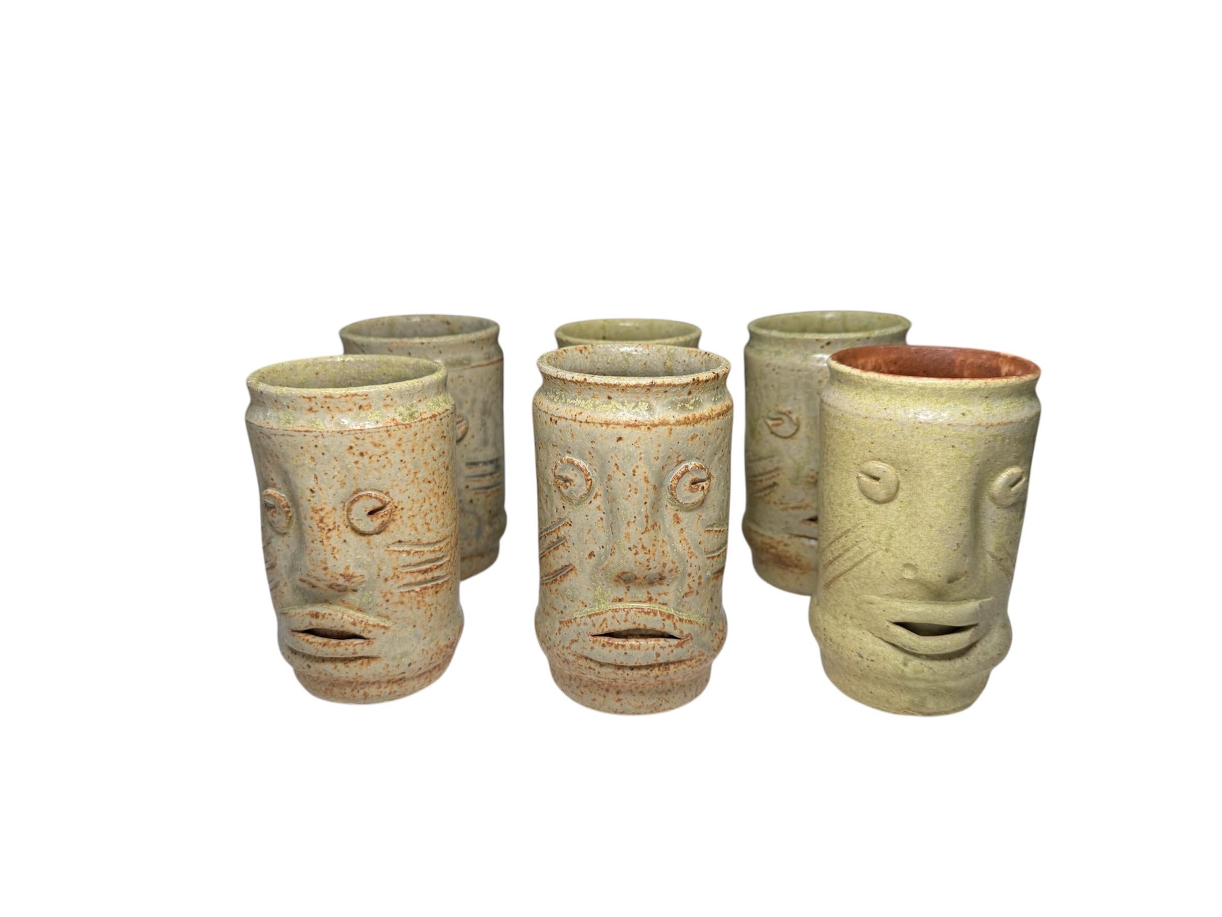 Set di sei bicchieri in gres in stile moderno in vendita 4