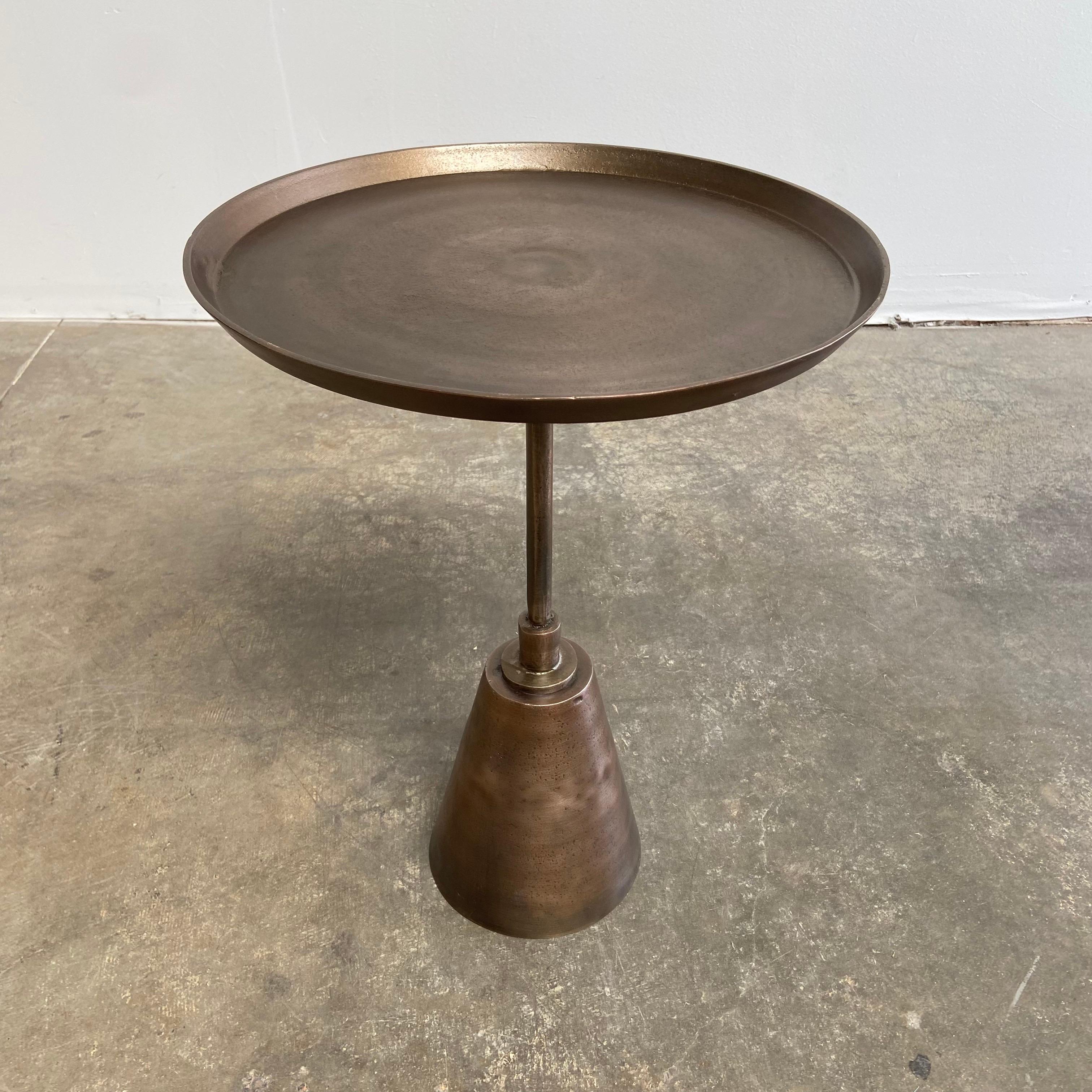 Modern Style Side Table in an Antique Brass Colored Finish 6