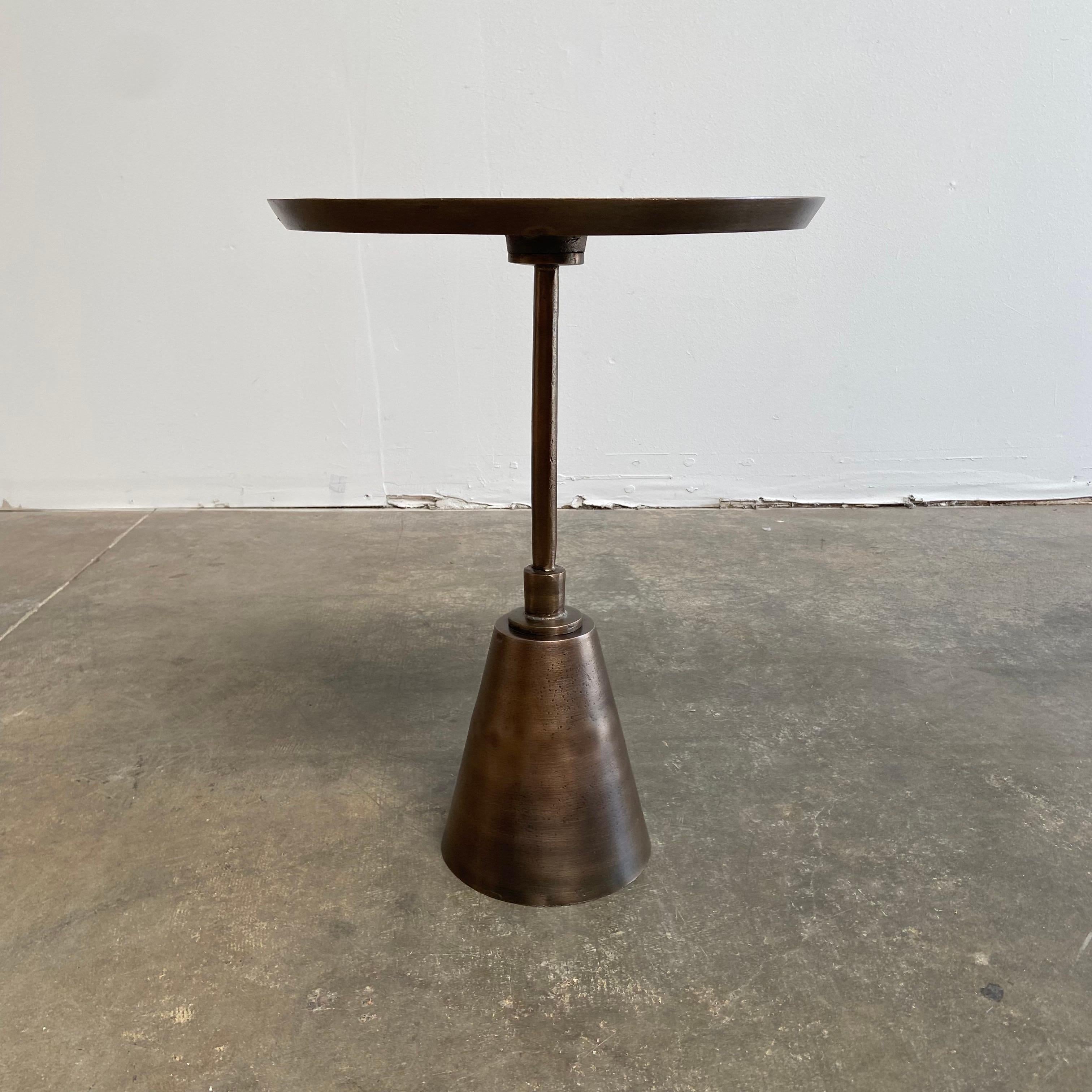 Modern Style Side Table in an Antique Brass Colored Finish 1