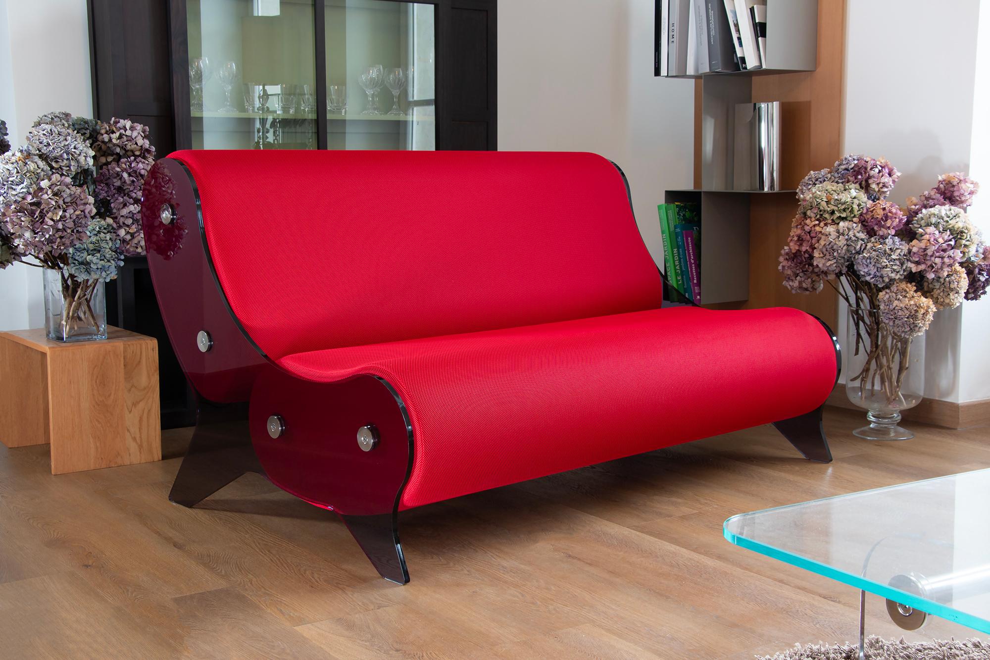 Sofá estilo moderno, paneles de PMMA bronce ahumado by MW DESIGNER FURNITURE en venta 8