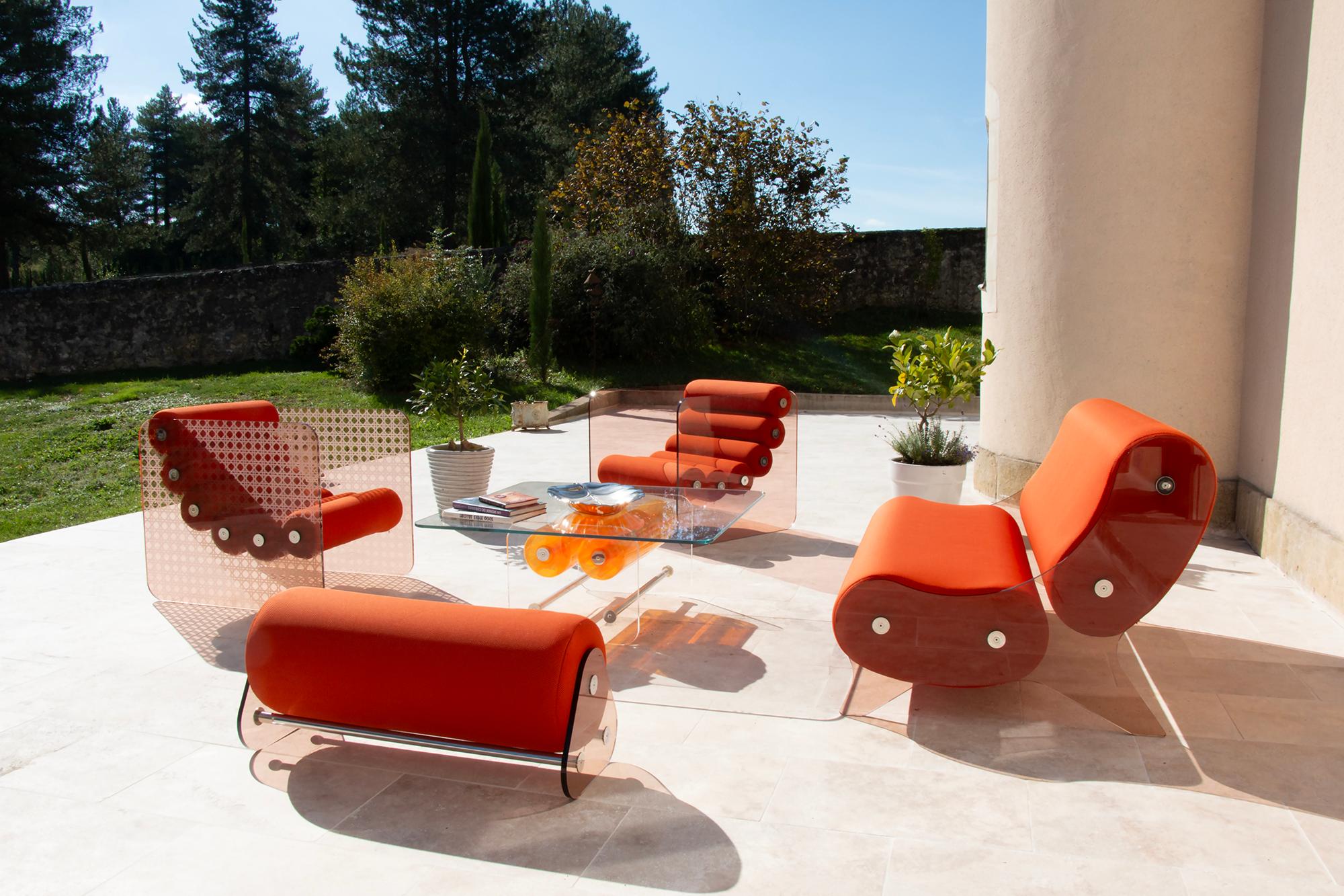 Sofá estilo moderno, paneles de PMMA bronce ahumado by MW DESIGNER FURNITURE Francés en venta