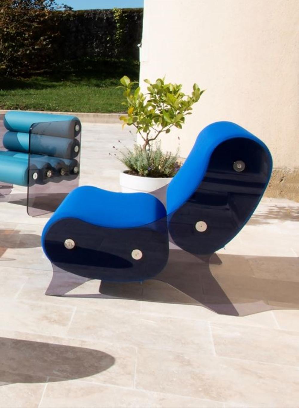 Modernes Sofa im modernen Stil, rauchgrau-blaue PMMA-Paneele von MW DESIGNER FURNITURE im Angebot 6