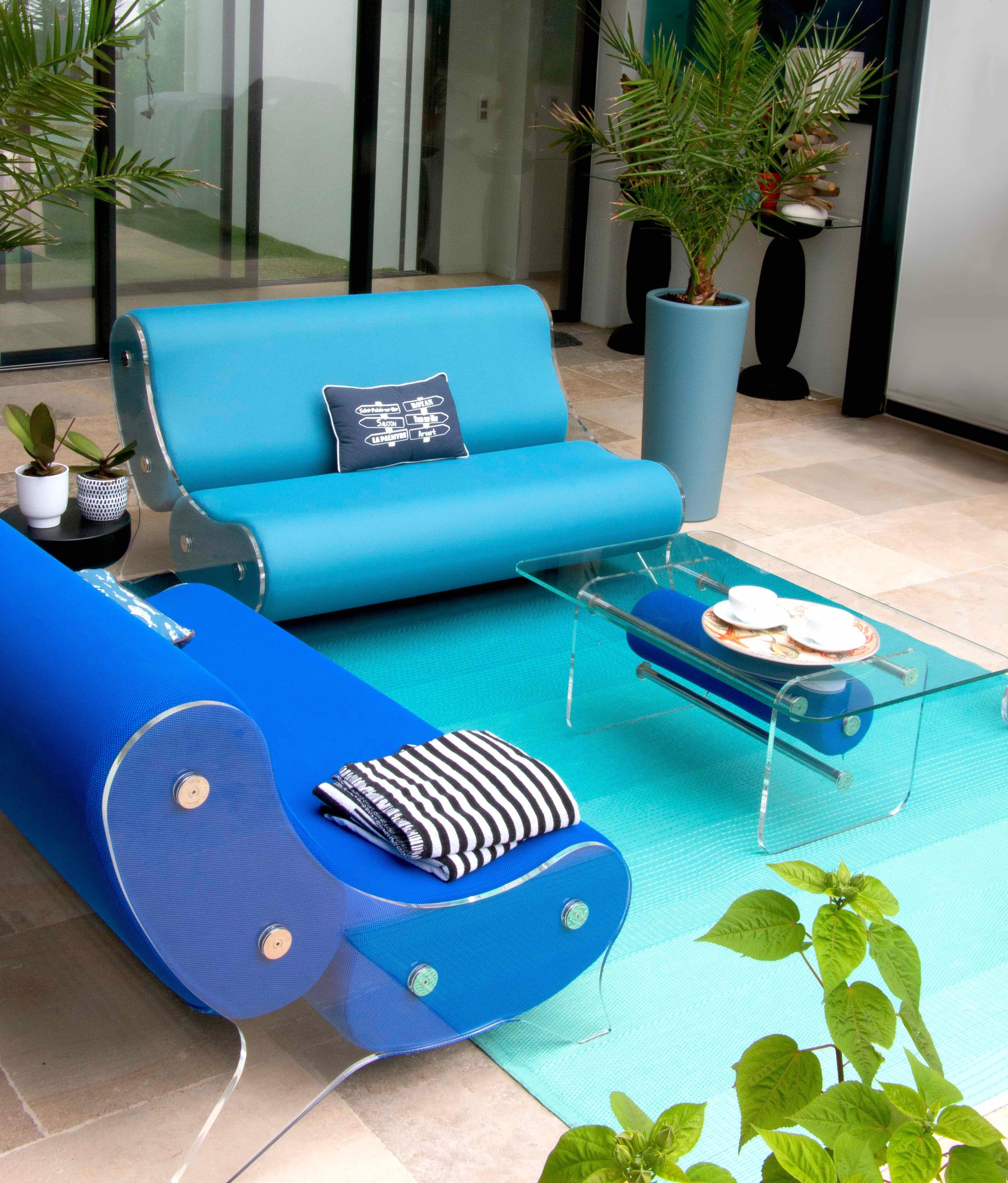 Modernes Sofa im modernen Stil, rauchgrau-blaue PMMA-Paneele von MW DESIGNER FURNITURE im Angebot 8