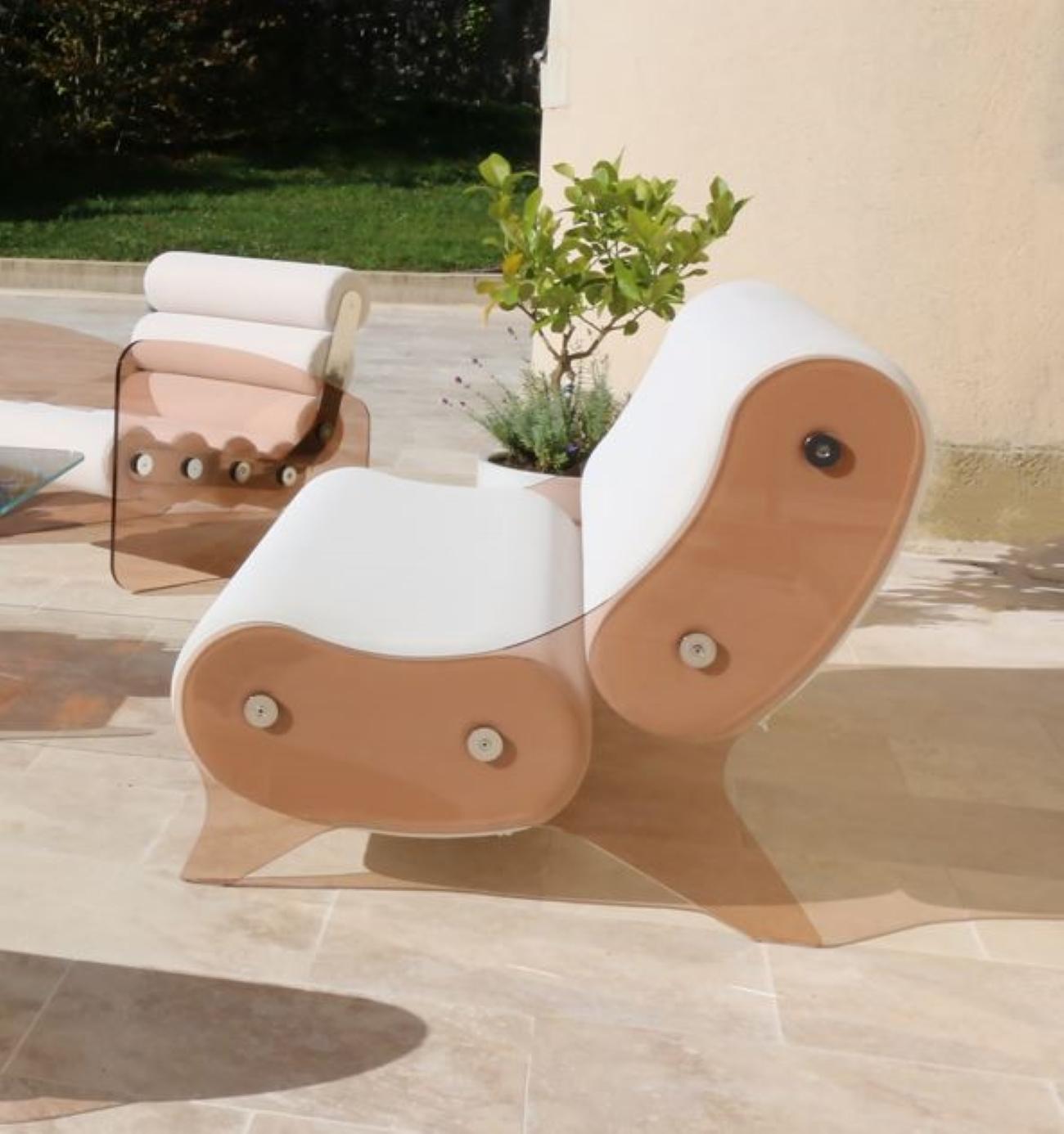 Modernes Sofa im modernen Stil, rauchgrau-blaue PMMA-Paneele von MW DESIGNER FURNITURE im Angebot 2