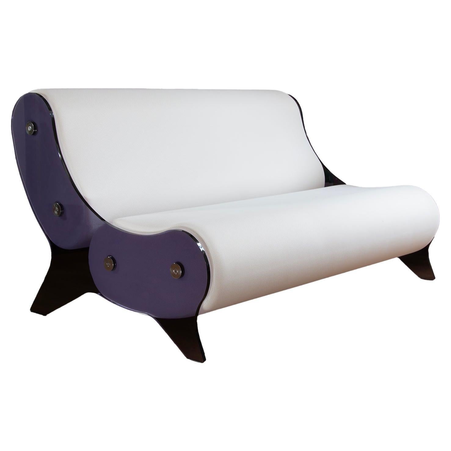 Sofá de estilo moderno, paneles de PMMA gris azulado ahumado de MW DESIGNER FURNITURE