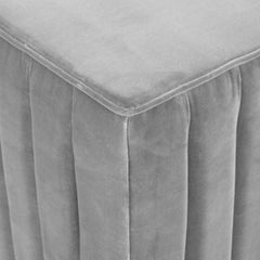 Modern Style Square Cube Manhattan Channel Tufted Ottoman in Sharkskin Velvet