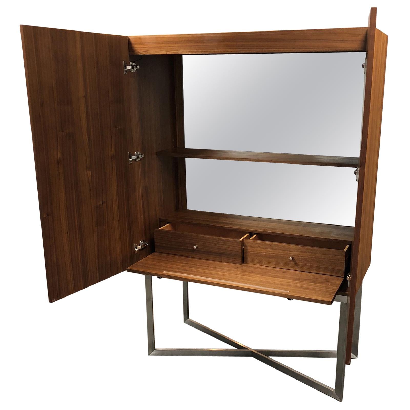 Modern Style Two-Door Wood Storage Bar For Sale