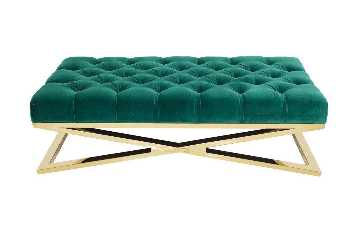 This brass X-base ottoman puts a new twist on chic. This sleek piece is bound to set you apart as a trendsetter, perfect for large, luxurious spaces.

Dimensions:
51