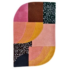 Tapis en laine style moderne rose pastel orange par RAG Home