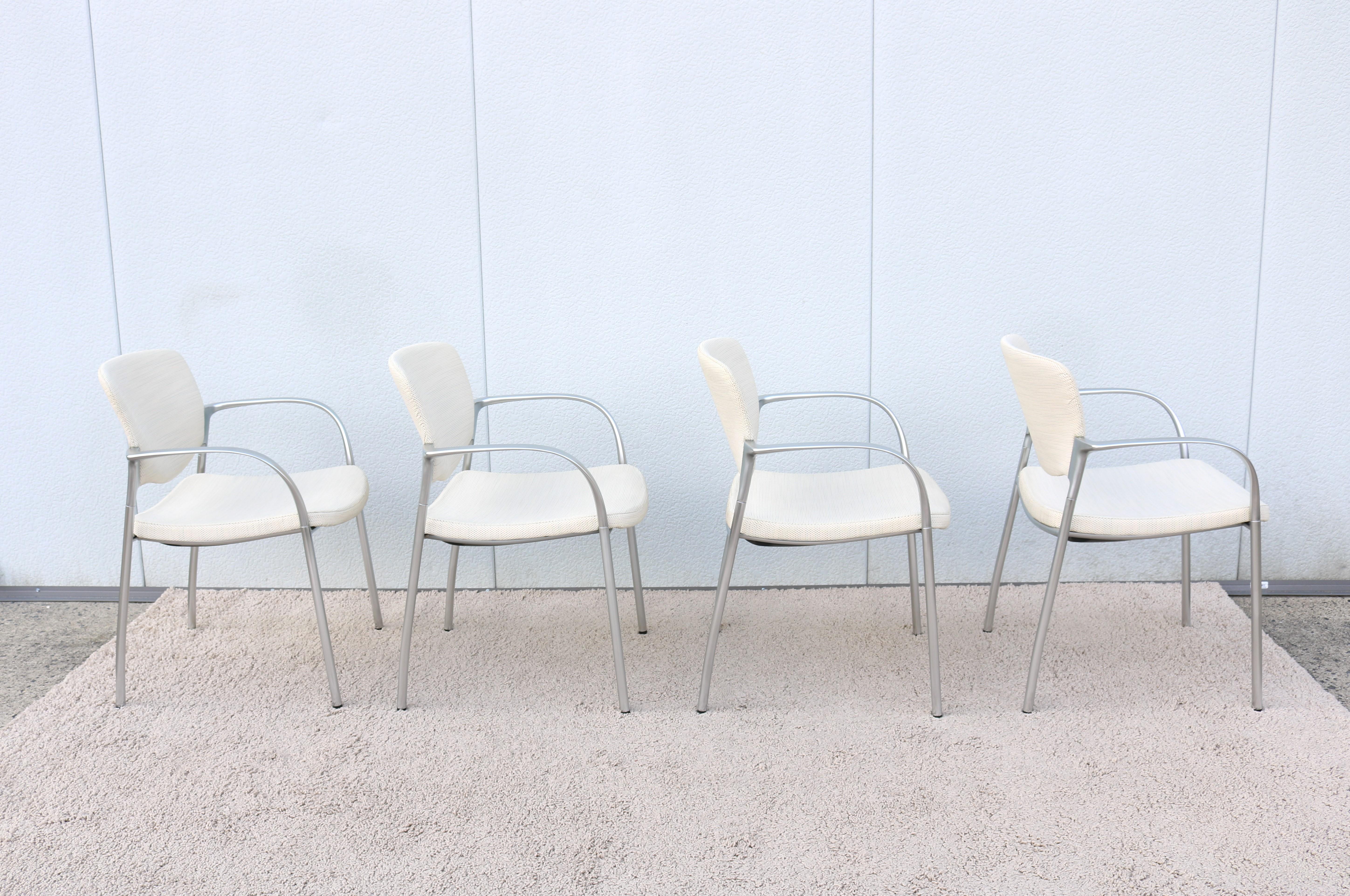Modern Stylex Welcome Multi Use Ivory Stacking Dining or Guest Chairs - Set of 4 For Sale 3