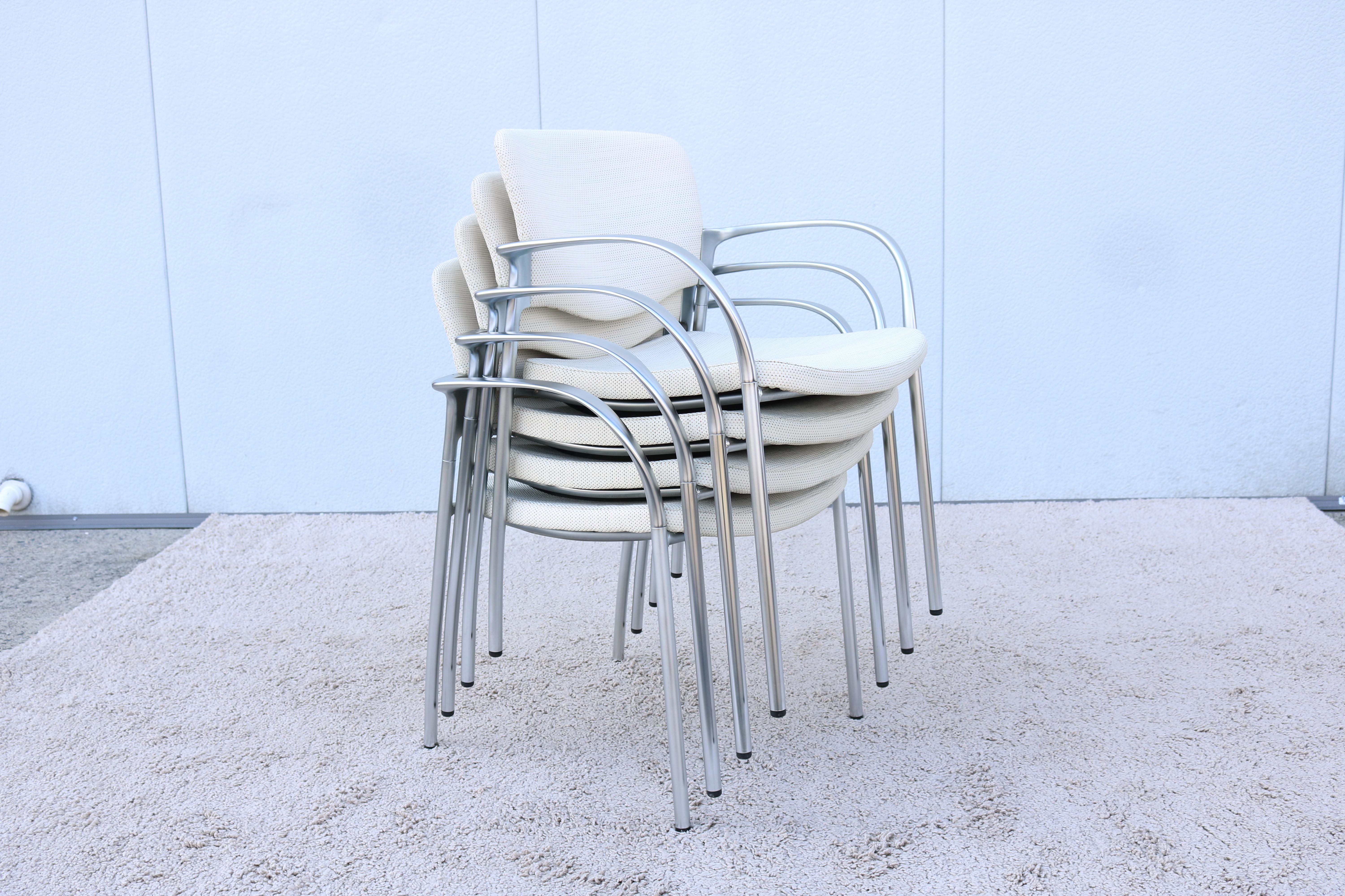 Modern Stylex Welcome Multi Use Ivory Stacking Dining oder Gast Stühle - Set von 4 im Angebot 12