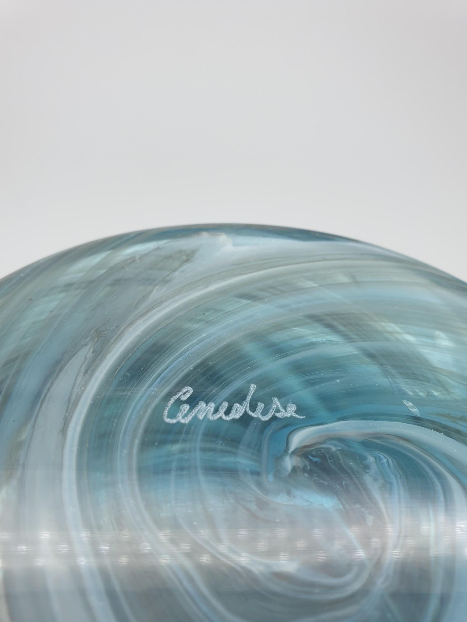 Modern Stylish Marbled Gray Murano Glass Vase by Cenedese, late 1990s For Sale 8