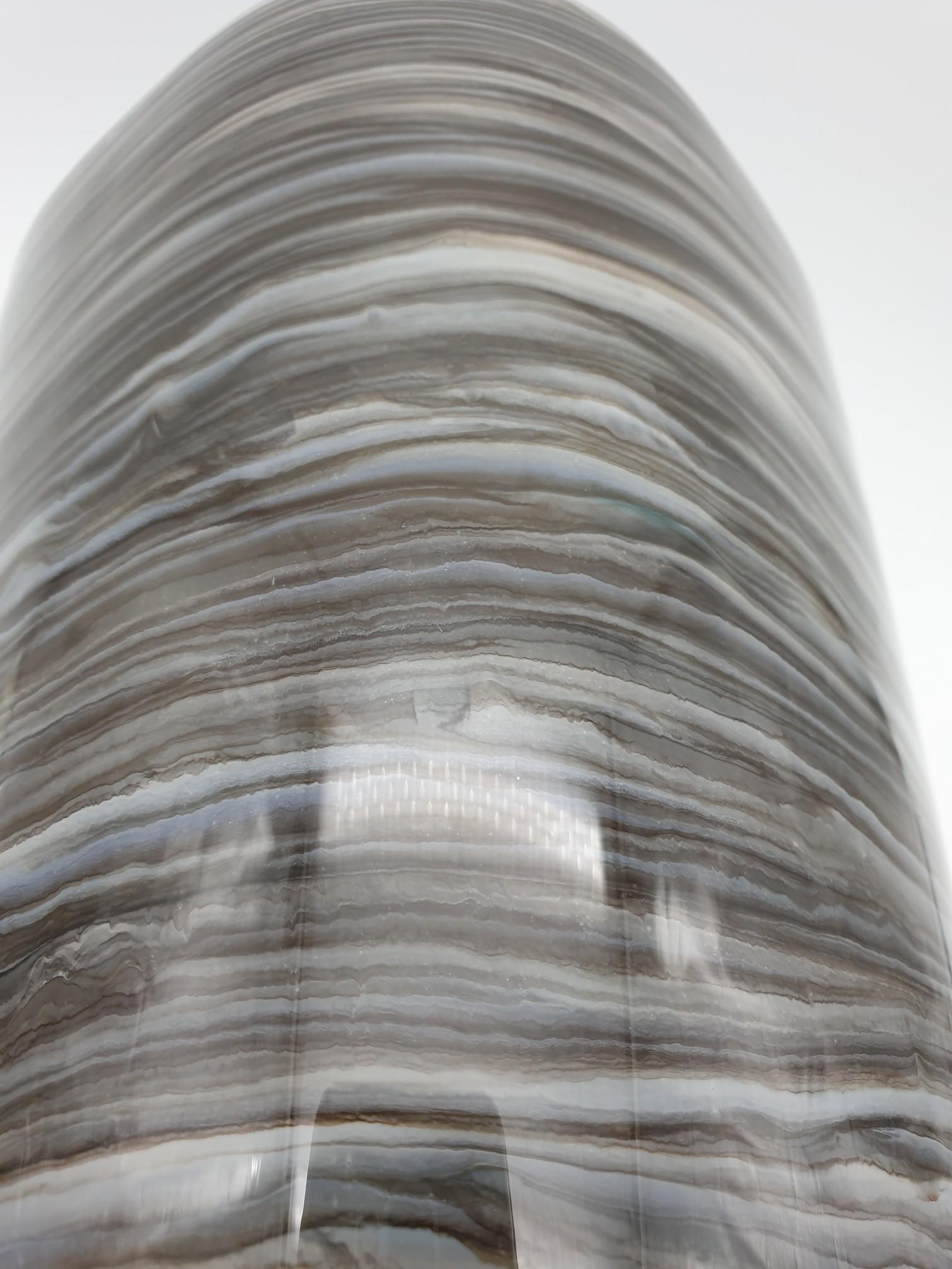 Modern Stylish Marbled Gray Murano Glass Vase by Cenedese, late 1990s For Sale 2