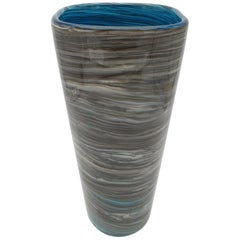 Modern Stylish Marbled Gray Murano Glass Vase by Cenedese, late 1990s
