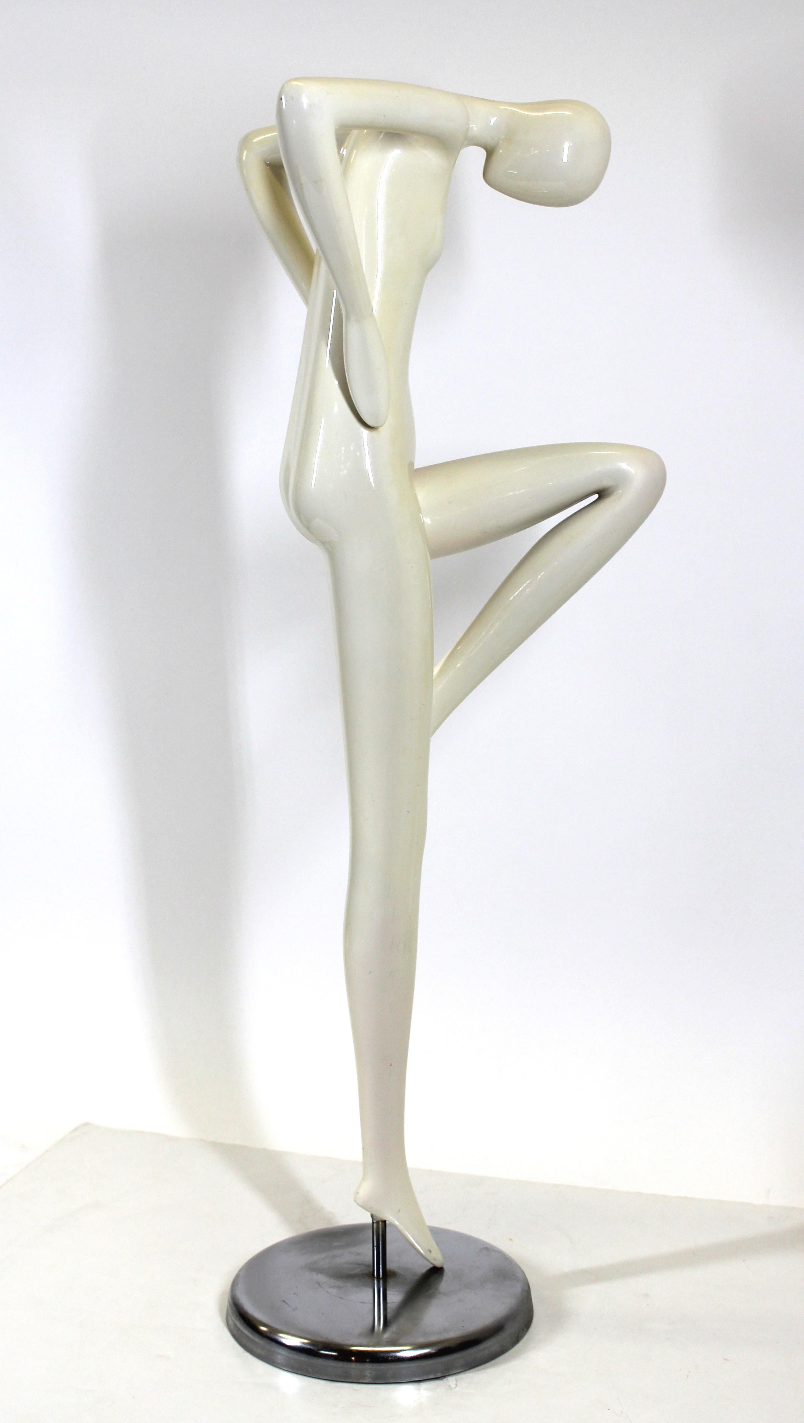 Modern Stylized Figure of Nude Woman on Metal Stand 1