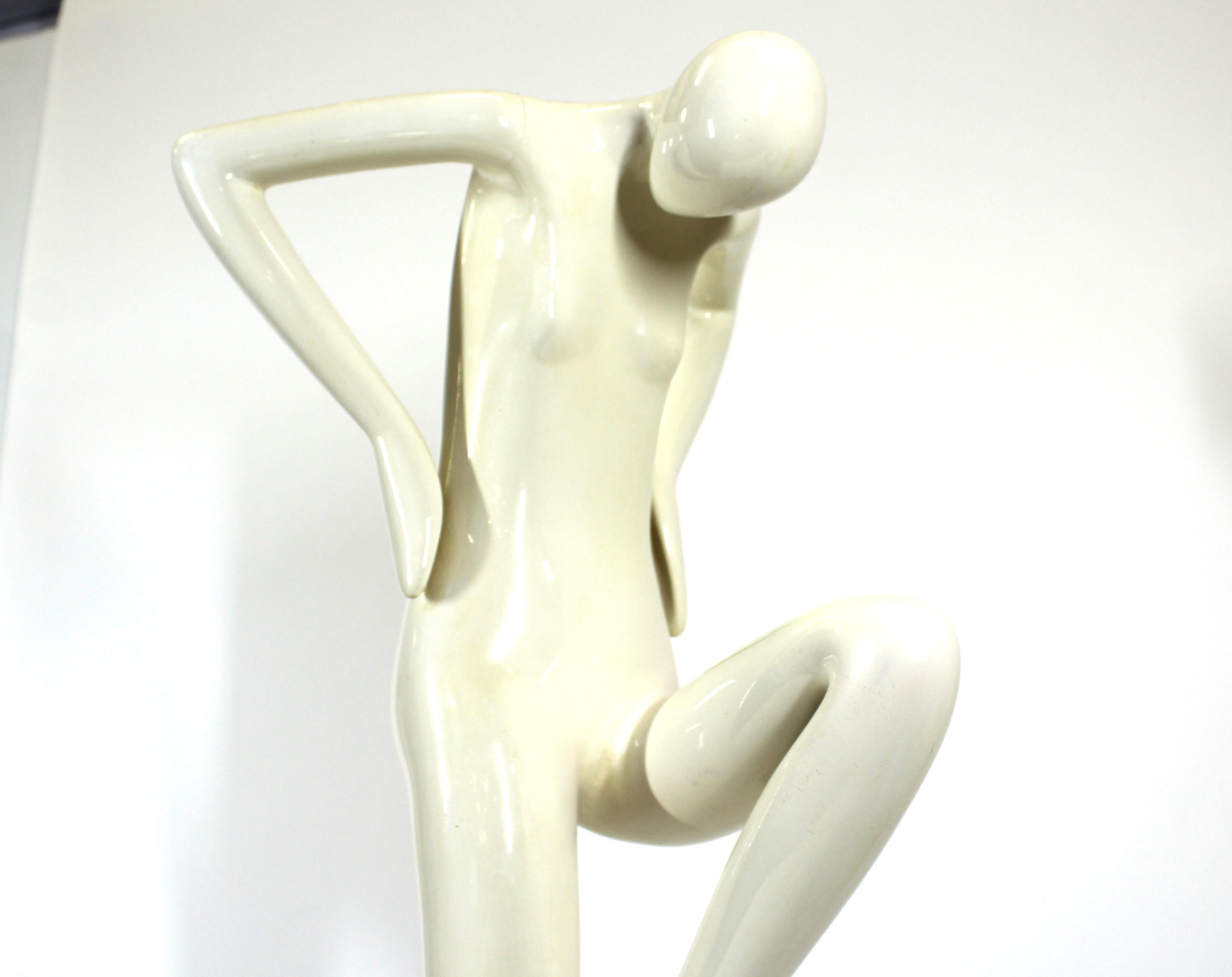 Modern Stylized Figure of Nude Woman on Metal Stand 4