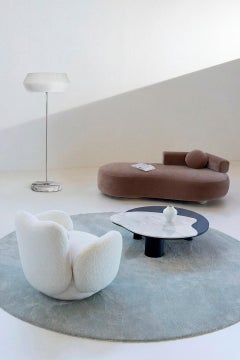 Modern Sublime Floor Lamp, White Silk Marble, Handmade in Portugal by Greenapple