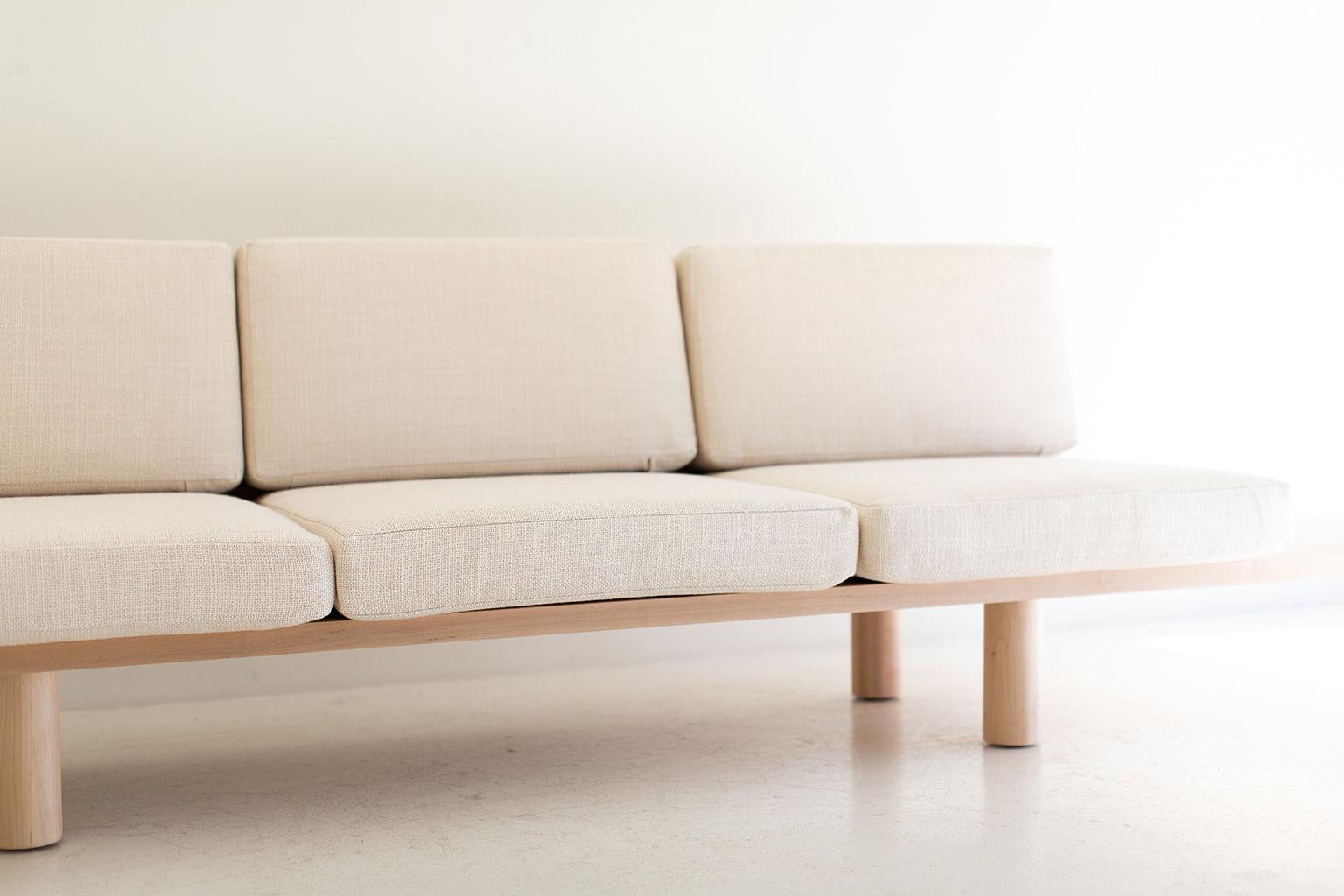 Contemporary Modern Suelo Sofa, Turned Leg For Sale