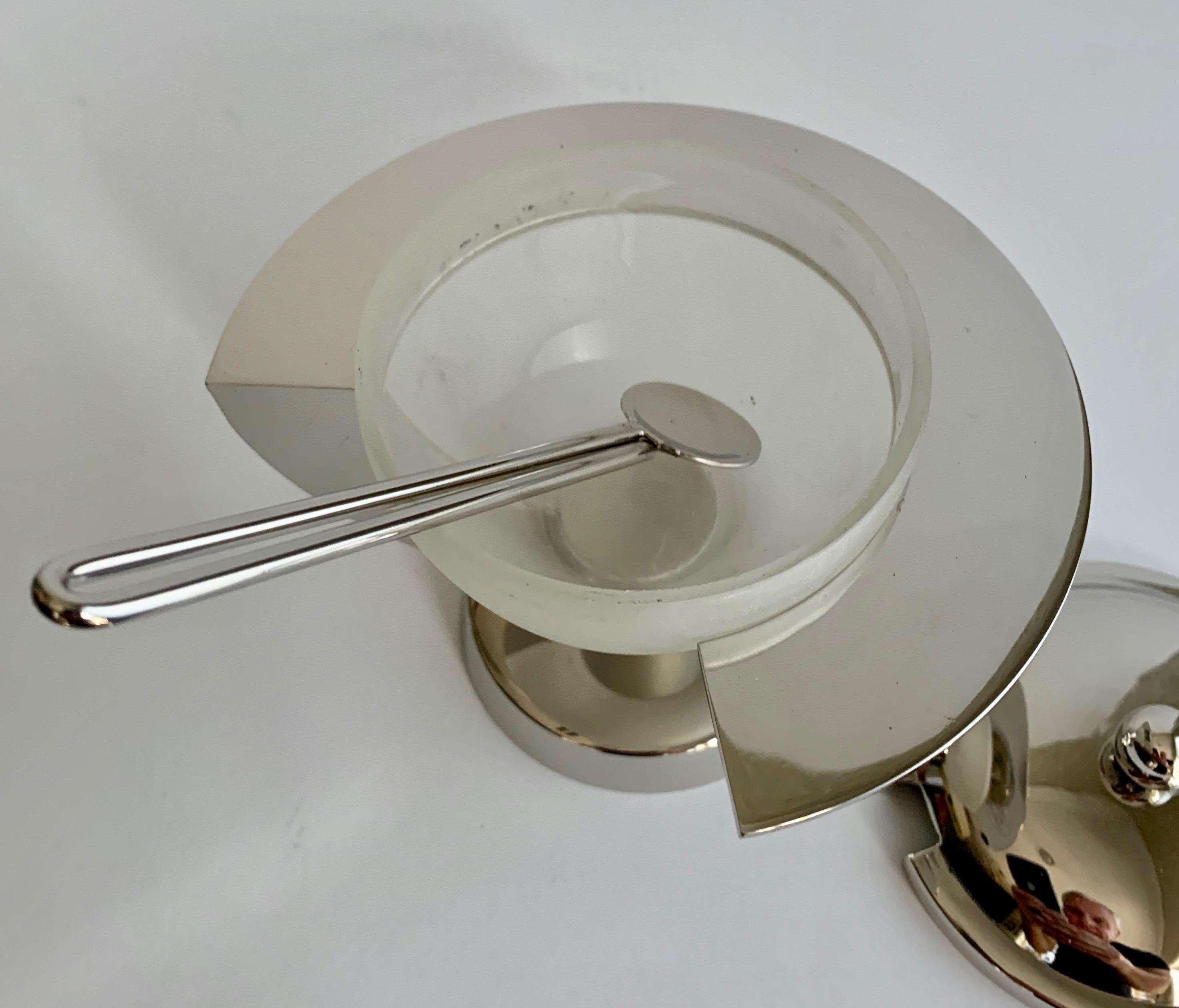 Polished Modern Sugar Bowl with Spoon