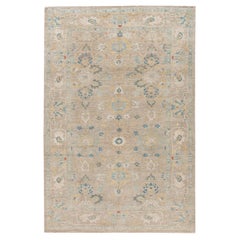 Modern Sultanabad Beige Handmade Floral Wool Rug
