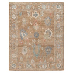 Modern Sultanabad Brown Handmade Floral Wool Rug