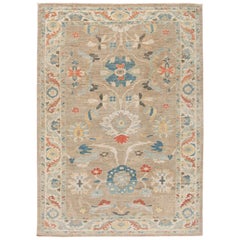 Modern Sultanabad Handmade Floral Multicolor Wool Rug