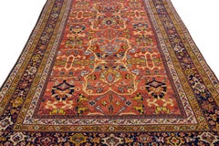 Modern Sultanabad Handmade Rust-Orange Persian Wool Rug