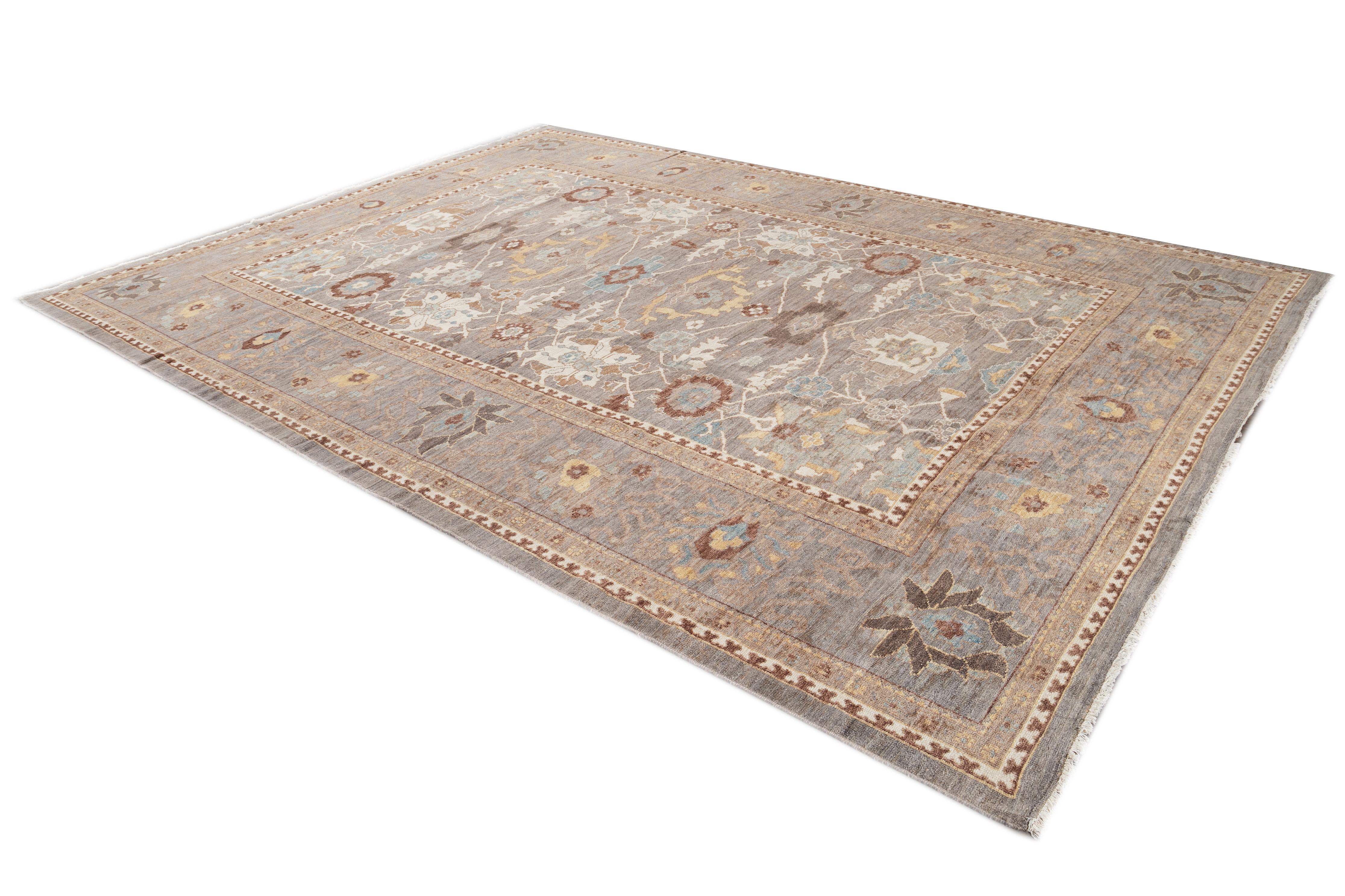 Moderner moderner Sultanabad-Teppich im Angebot 3