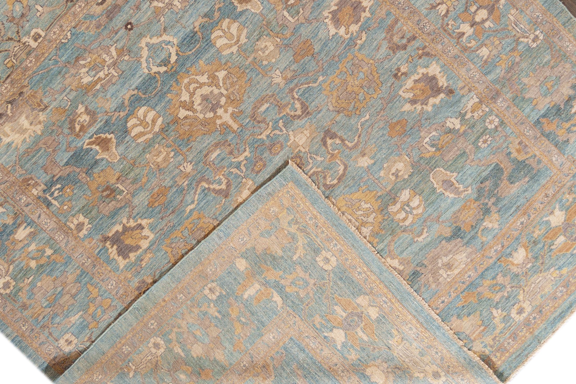 Moderner moderner Sultanabad-Teppich, 2,74 m x 3,05 m (Persisch) im Angebot