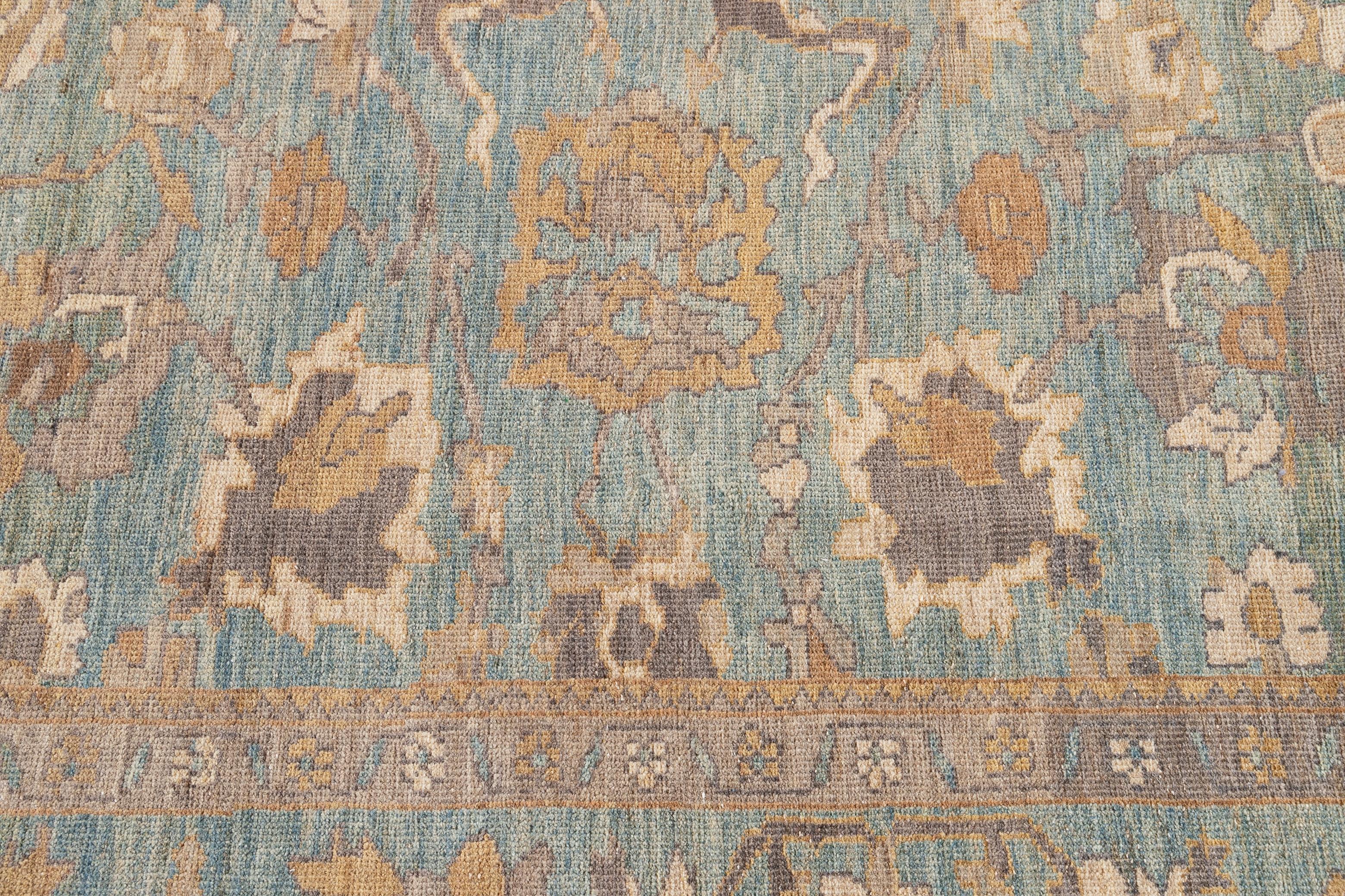 Moderner moderner Sultanabad-Teppich, 2,74 m x 3,05 m im Zustand „Hervorragend“ im Angebot in Norwalk, CT