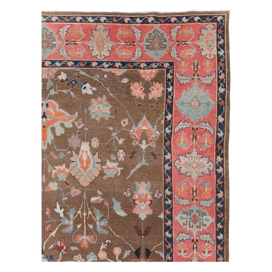 Hand-Knotted Modern Sultanabad-Style Handmade Persian Mahal Large Room Size Carpet For Sale