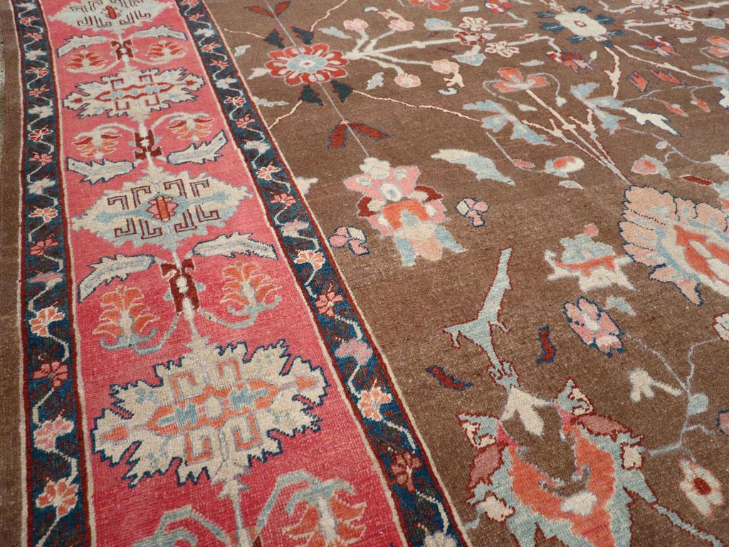 Contemporary Modern Sultanabad-Style Handmade Persian Mahal Large Room Size Carpet For Sale