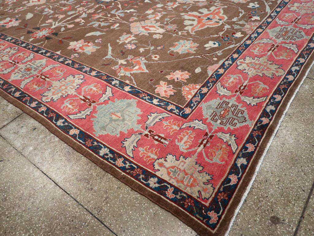 Modern Sultanabad-Style Handmade Persian Mahal Large Room Size Carpet For Sale 2