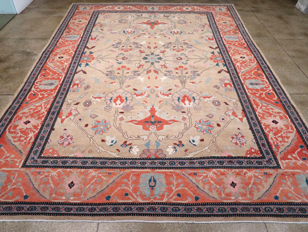 Moderner moderner handgefertigter persischer Mahal-Teppich im Sultanabad-Stil (Handgeknüpft) im Angebot