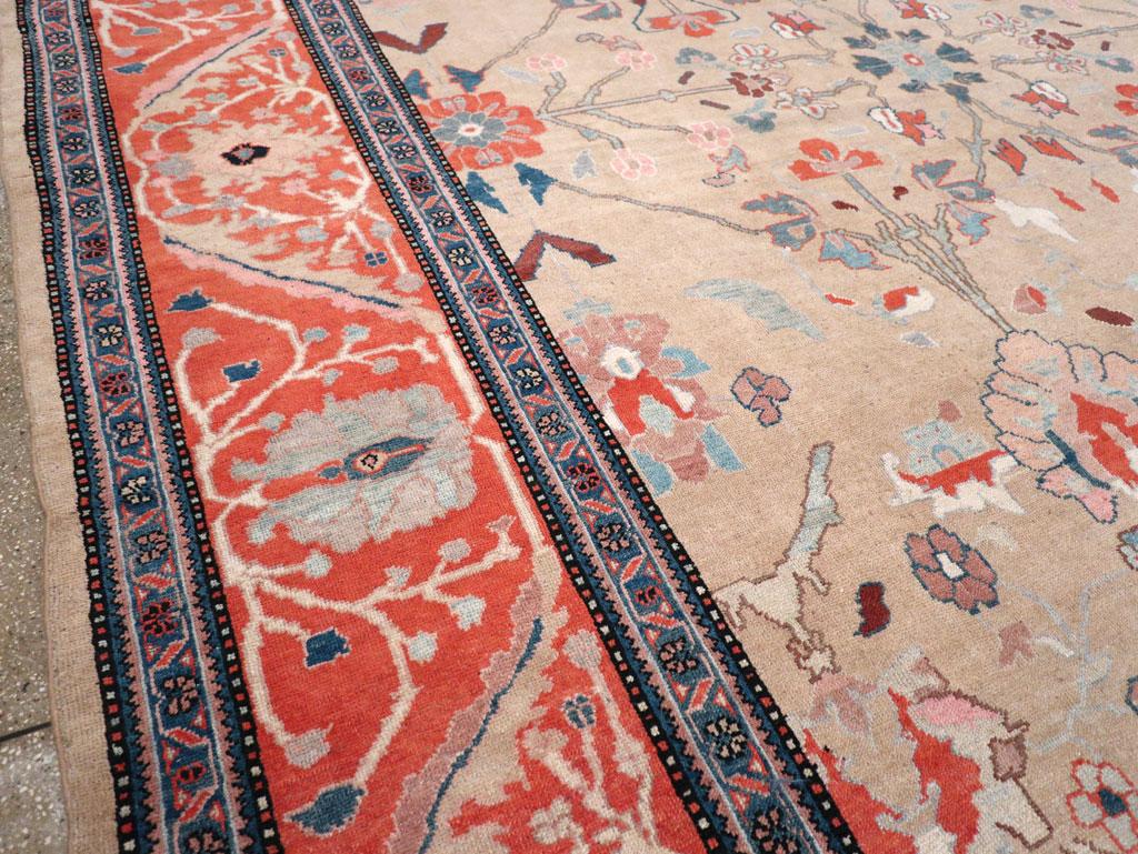 Contemporary Modern Sultanabad-Style Handmade Persian Mahal Oversize Carpet For Sale