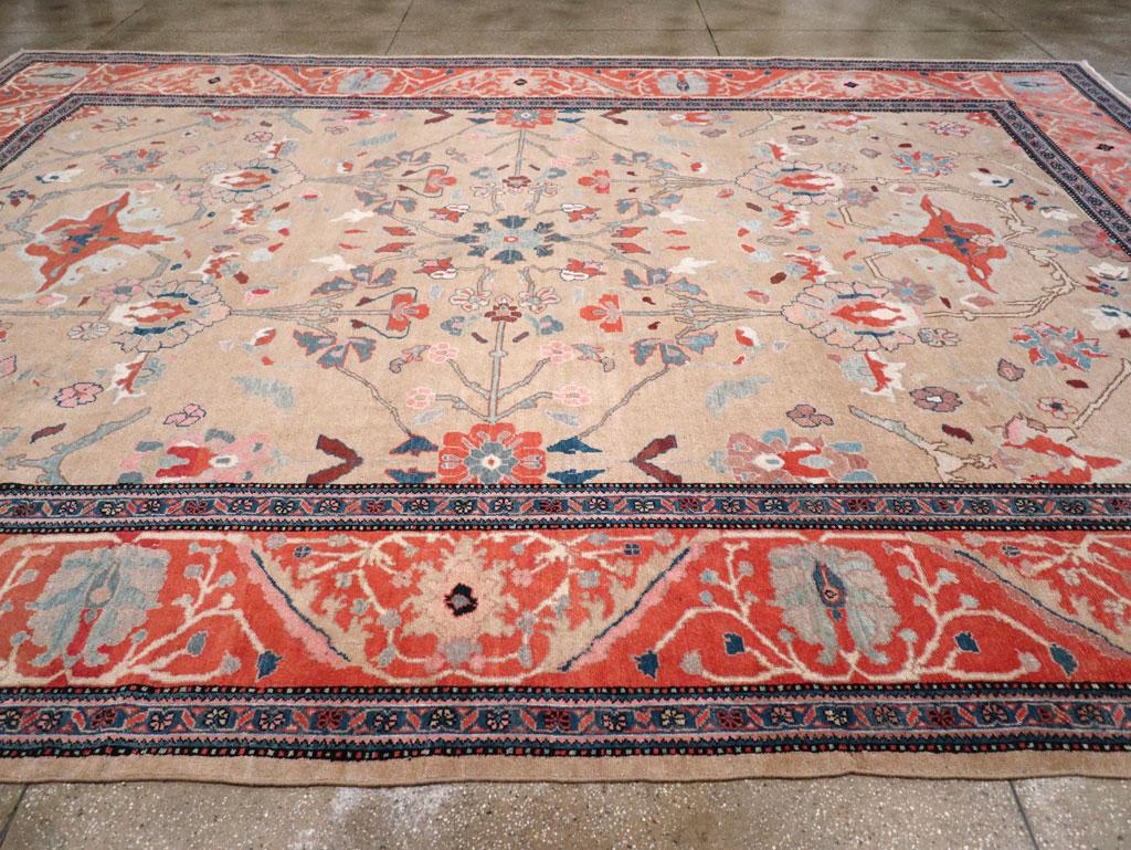 Wool Modern Sultanabad-Style Handmade Persian Mahal Oversize Carpet For Sale