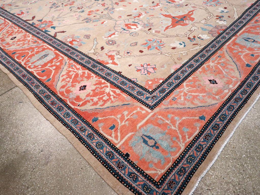 Modern Sultanabad-Style Handmade Persian Mahal Oversize Carpet For Sale 2