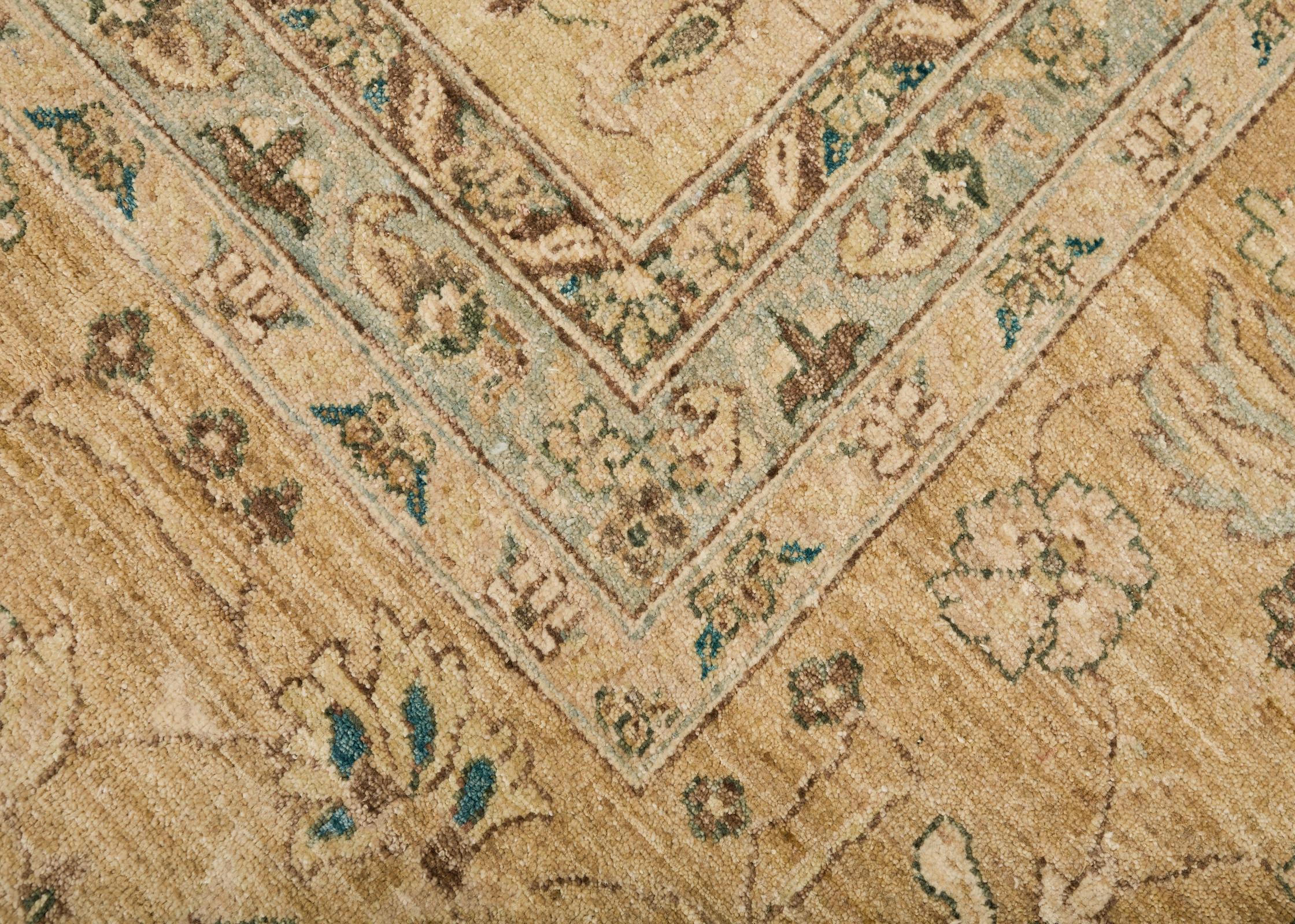 Tapis carré de style Sultanabad à motif floral stylisé en vente 9