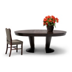 Modern Sunburst Pedestal Dining Table with Leaf