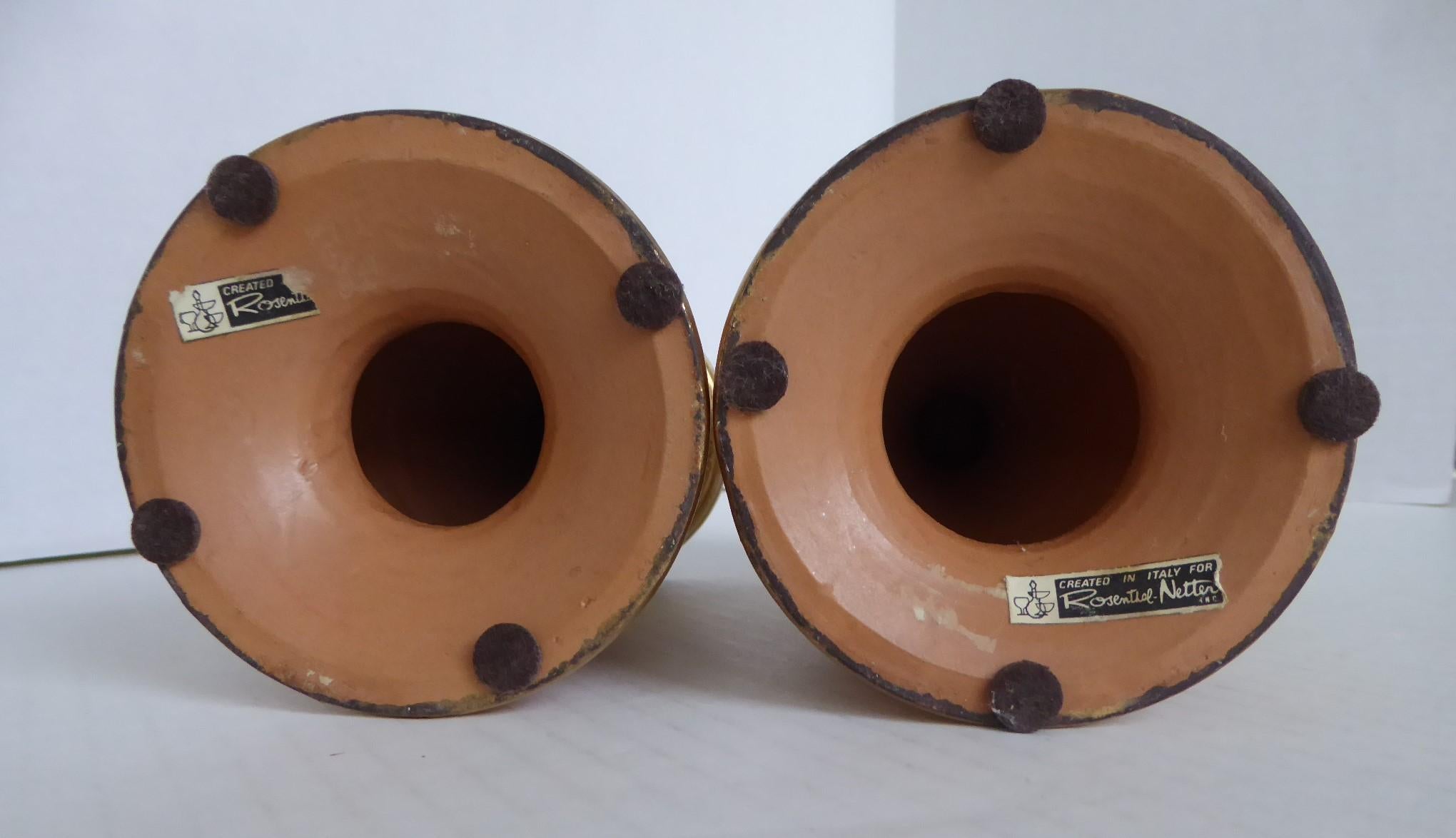 Modern Sunburst Pottery Candleholders - Bitossi Londi Rosenthal Netter Italy 60s For Sale 1