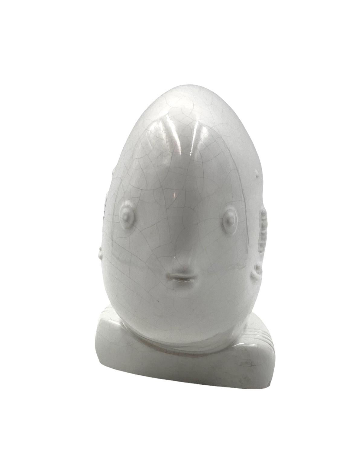 Modern sunfish craquelé ceramic sculpture, France ca. 1950 9