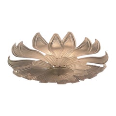 Modern Sunflower Frosted Murano Glass Flush Mount Chandelier