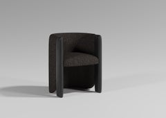 Modern Sunset Chair in Teal Fabric and Black Stained Ash